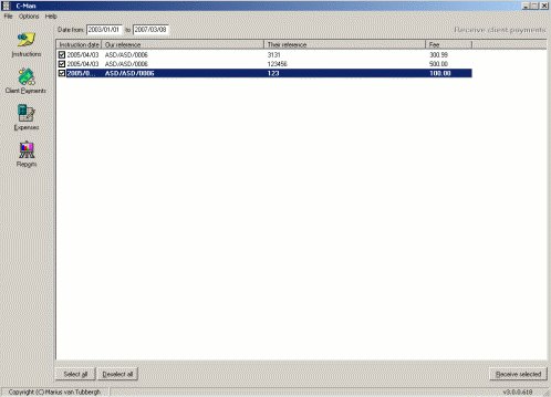 C-Man investigation and legal software screenshot