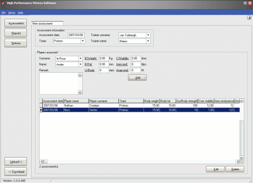 Cricket South Africa - Fitness Assessment Software