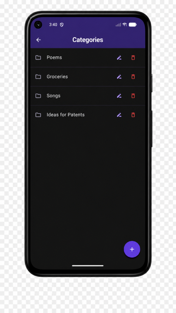 Voice Note Keeper Mobile App Development: Categories