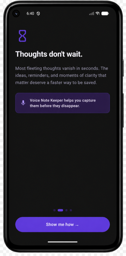 Voice Note Keeper Mobile App Development: Onboarding Page 2
