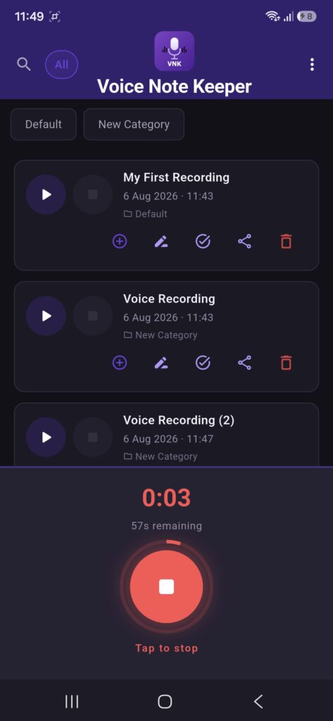 Voice Note Keeper - Record